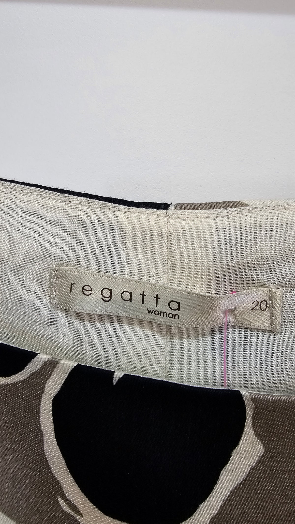 Regatta Beige/Black Floral Cotton Dress - 20/22
