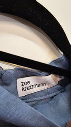 Zoe Kratzmann Dusky Blue Long-Sleeve Blouse with Lace Detail - 14