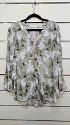Ella J Olive Green Button Blouse 16
