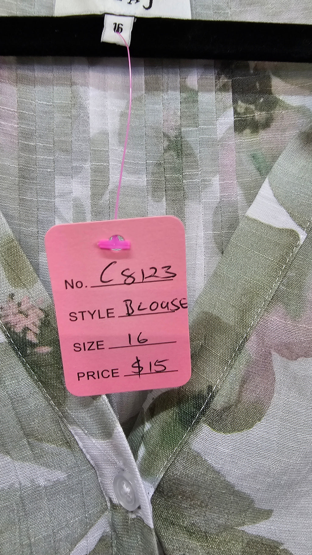 Ella J Olive Green Button Blouse 16