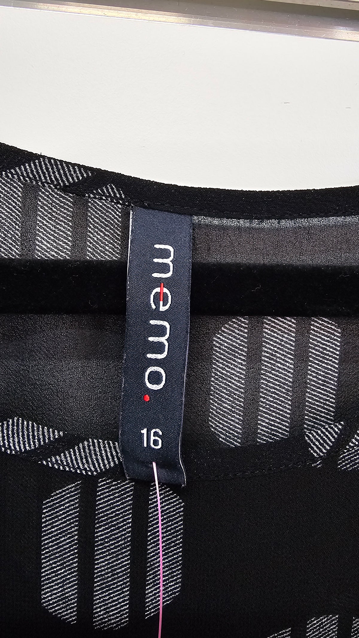 Memo Black White Striped Chiffon Blouse 16