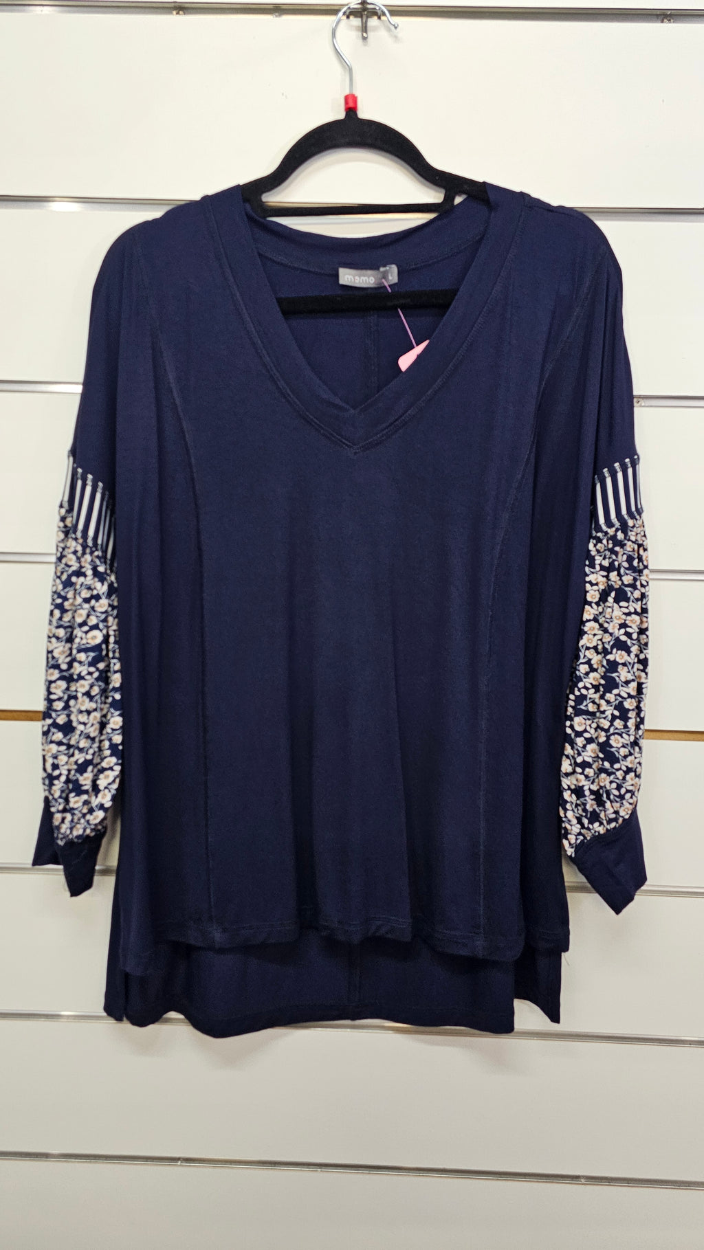 Memo Nacy Floral V-Neck Blouse L