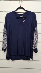 Memo Nacy Floral V-Neck Blouse L