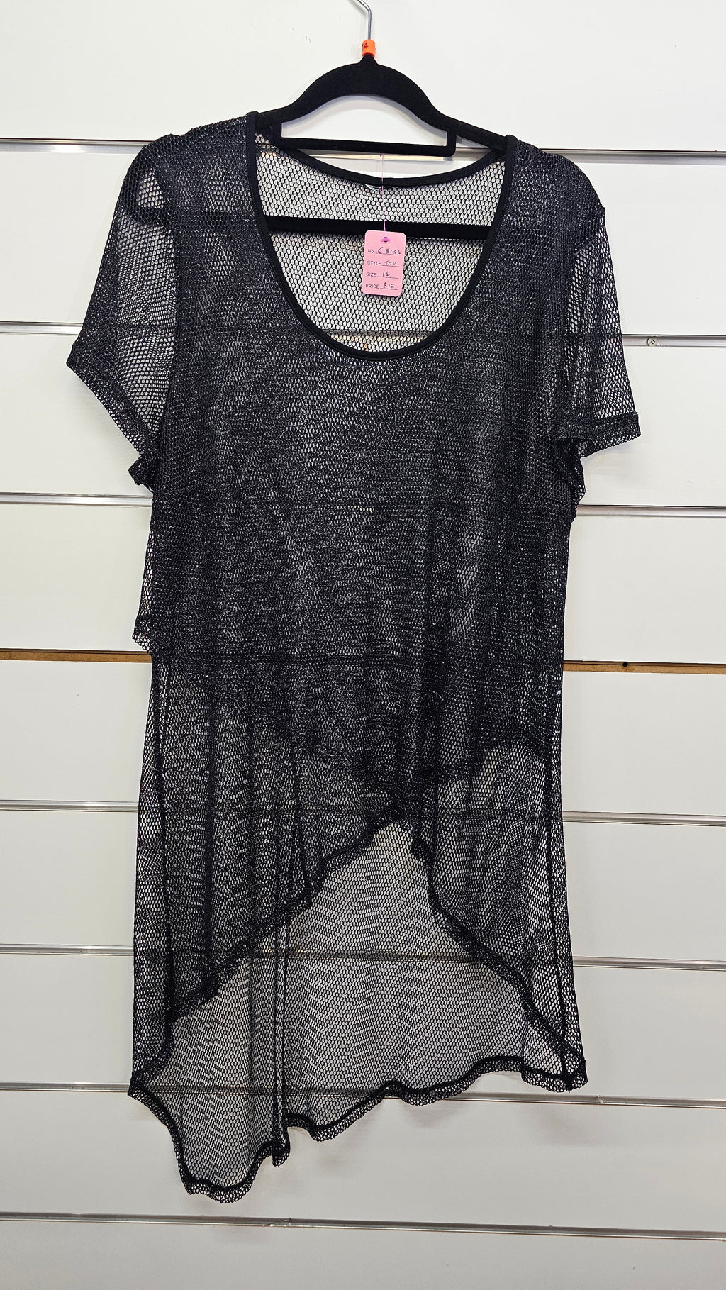Black Crossover Netting Top 14