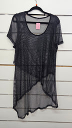 Black Crossover Netting Top 14