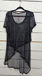 Black Crossover Netting Top 14