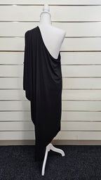 City Chic Black One Shoulder Dress - M