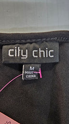 City Chic Black One Shoulder Dress - M