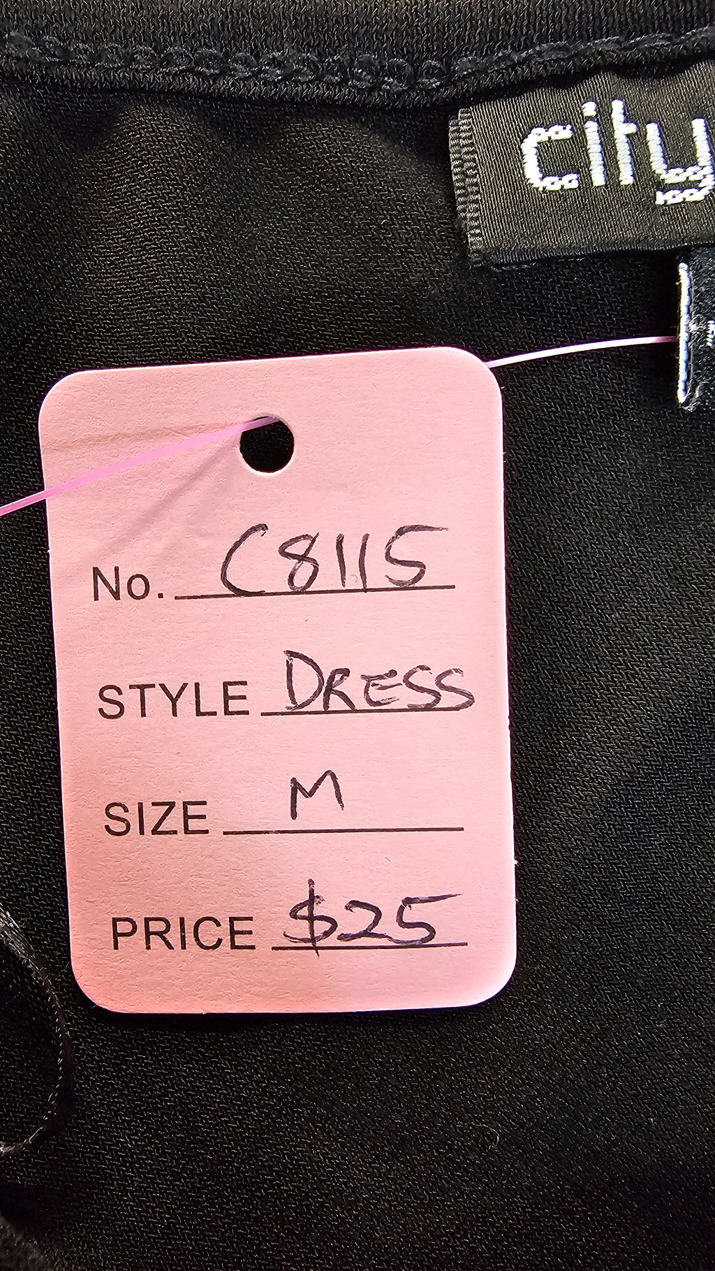 City Chic Black One Shoulder Dress - M