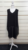 Wild Child Black Sleeveless Chiffon-Lined Tunic - 18