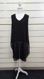 Wild Child Black Sleeveless Chiffon-Lined Tunic - 18