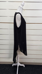 Wild Child Black Sleeveless Chiffon-Lined Tunic - 18