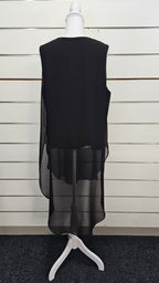 Wild Child Black Sleeveless Chiffon-Lined Tunic - 18