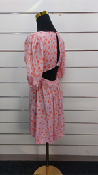 Cotton On Pink/Orange Floral Open-Back Mini Dress - XS