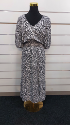 Spirit Black/White Smocked Maxi Dress - 14