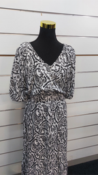 Spirit Black/White Smocked Maxi Dress - 14