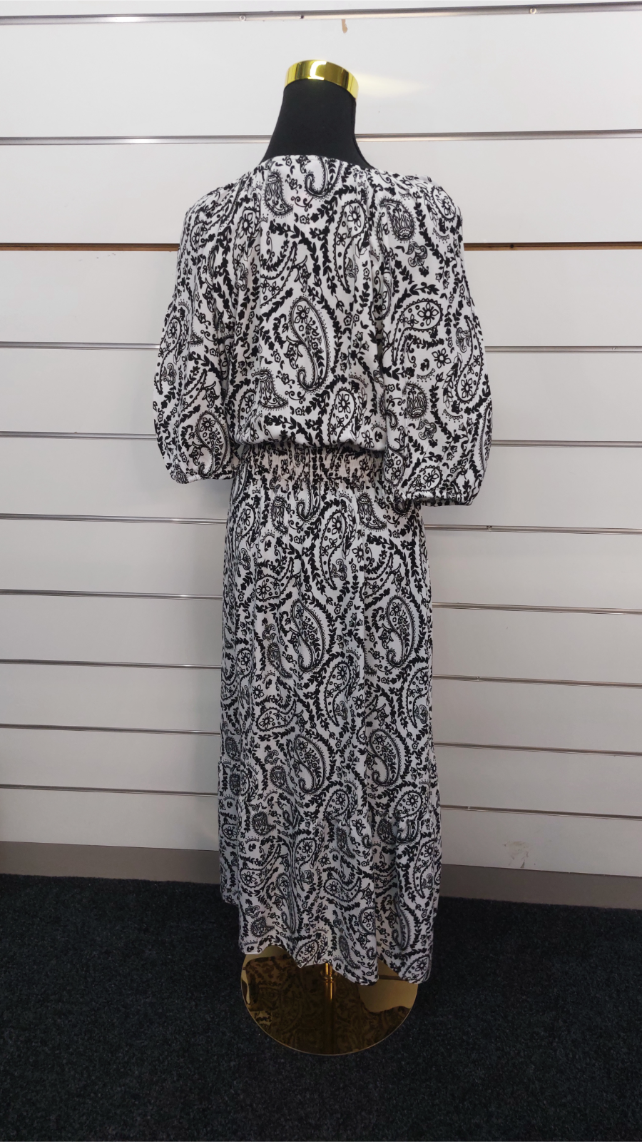 Spirit Black/White Smocked Maxi Dress - 14