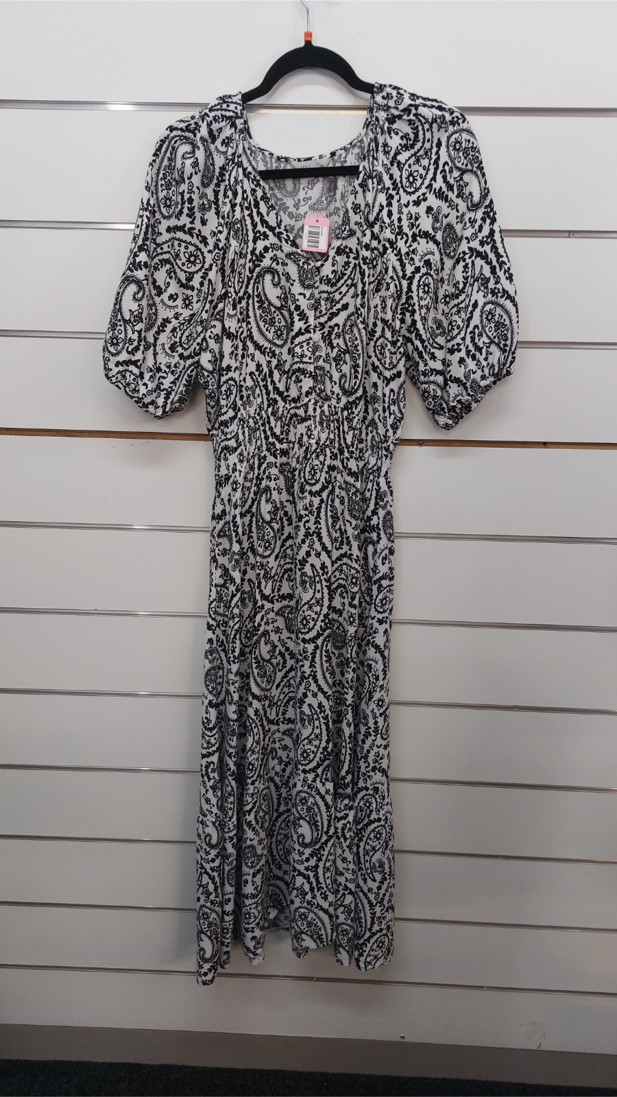 Spirit Black/White Smocked Maxi Dress - 14