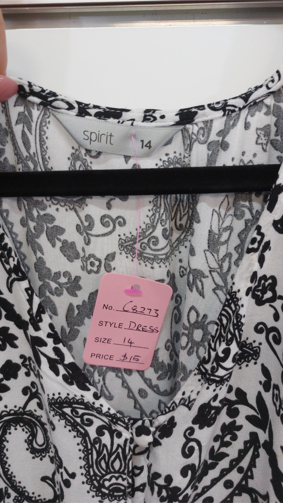 Spirit Black/White Smocked Maxi Dress - 14