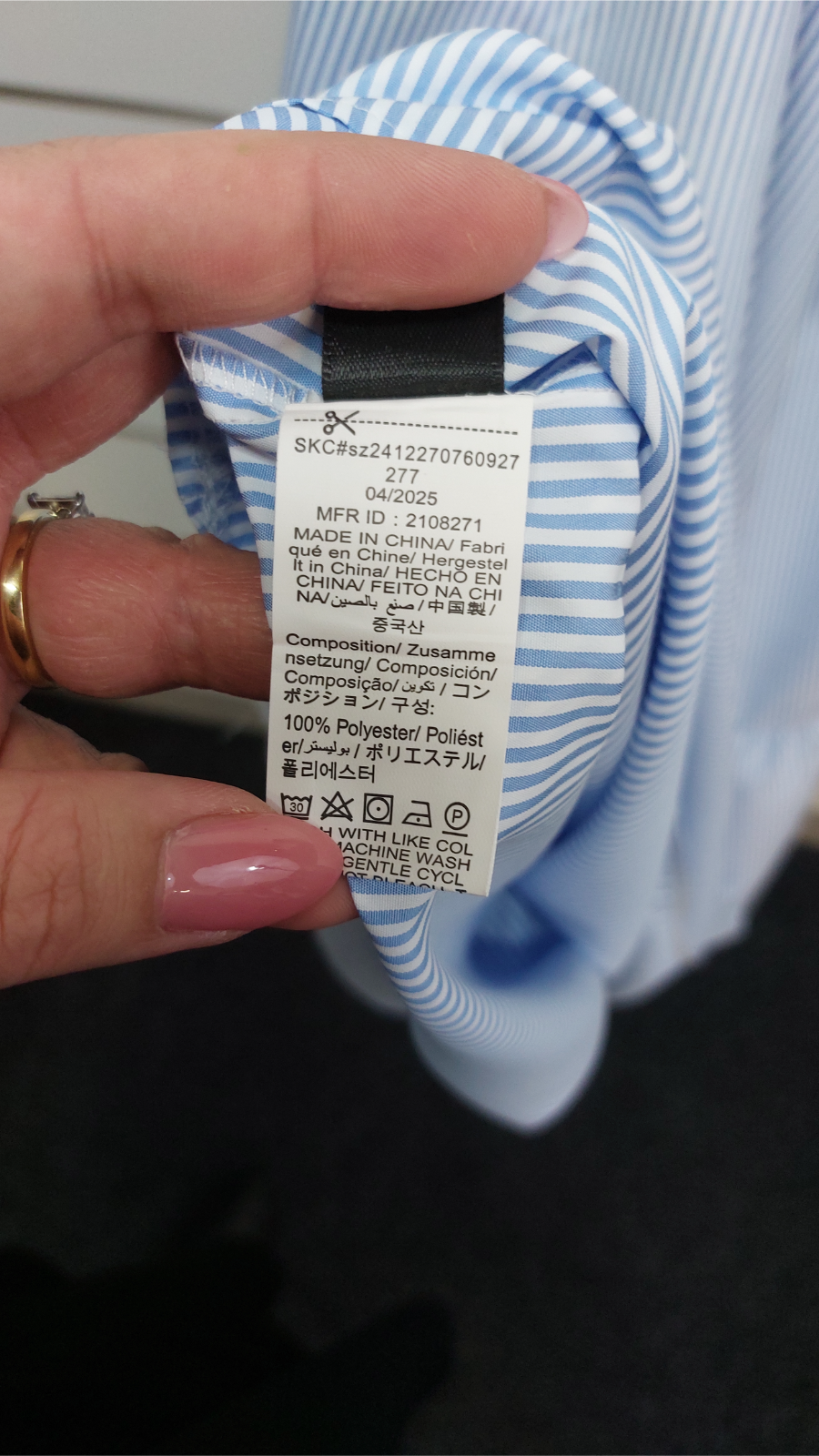 Shein Blue/White Striped Open-Back Maxi Dress - 10