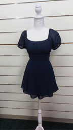 Dotti Navy Layered Chiffon Puff-Sleeve Playsuit - 6