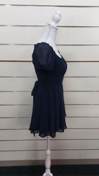 Dotti Navy Layered Chiffon Puff-Sleeve Playsuit - 6