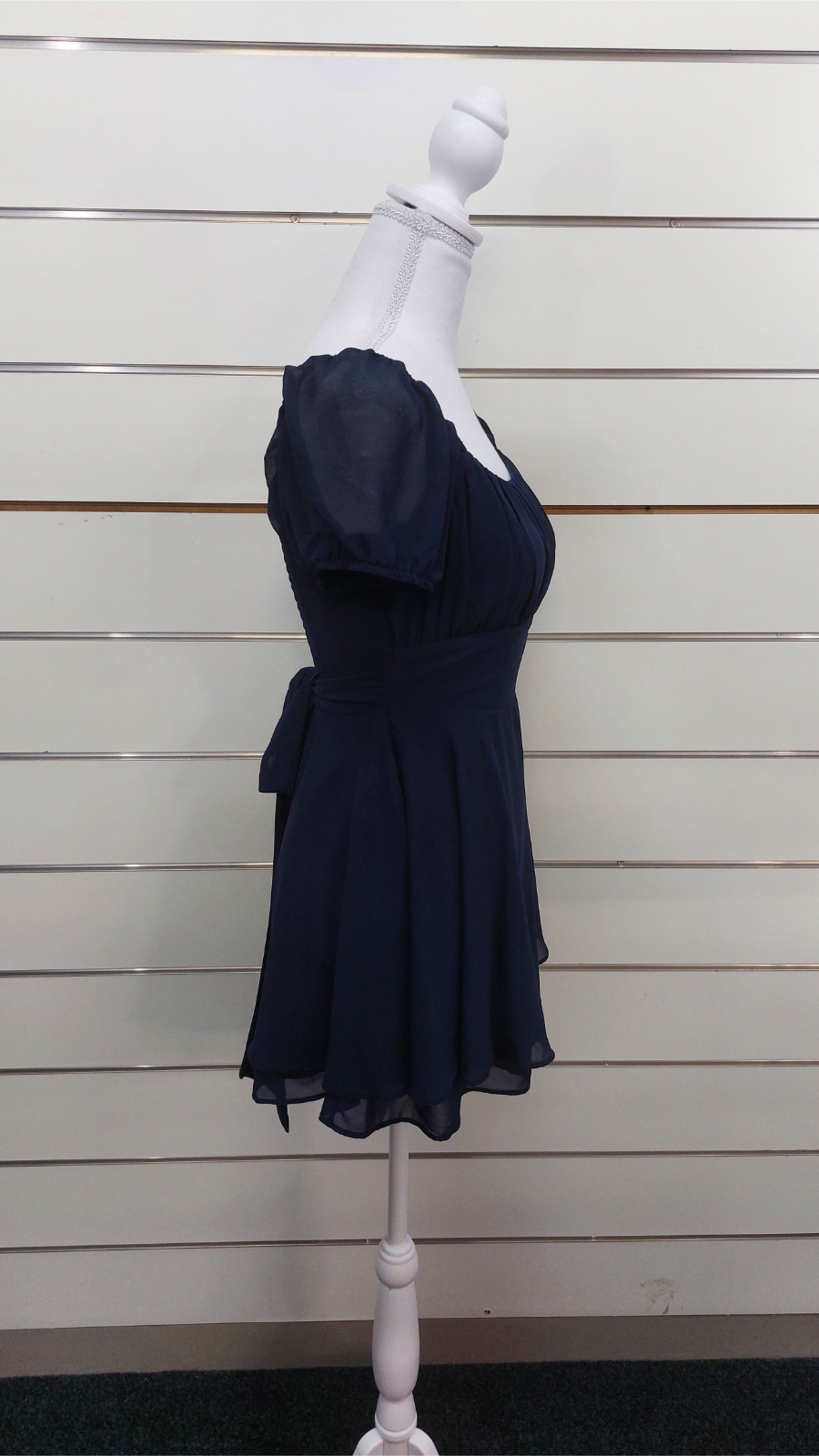 Dotti Navy Layered Chiffon Puff-Sleeve Playsuit - 6