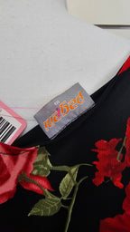 Pagani Red/Black Floral Short-Sleeve Top - 18