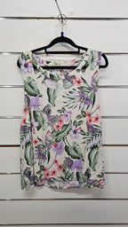 Urban Precinct Floral Boat-Neck Sleeveless Top - 18