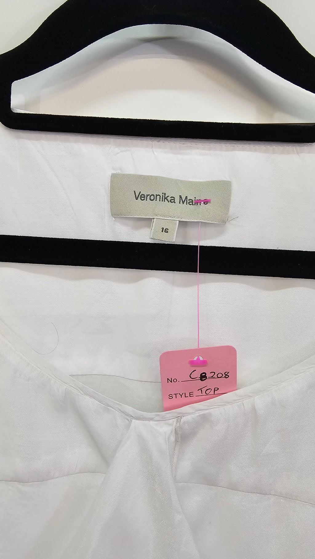 Veronika Maine White Sleeveless Top with Front Frill - 16