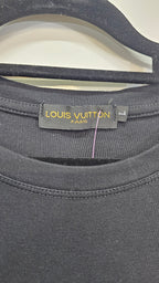 Louis Vuitton Black Glitter-Logo T-Shirt - L