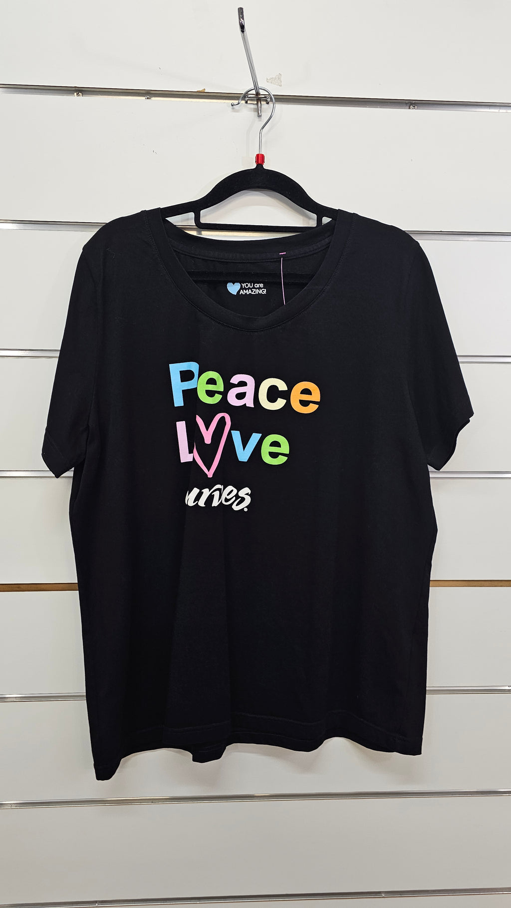 Curves Black Printed T-Shirt - L