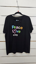 Curves Black Printed T-Shirt - L