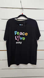 Curves Black Printed T-Shirt - L