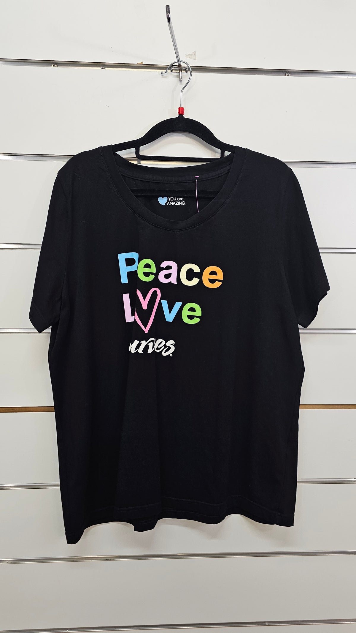 Curves Black Printed T-Shirt - L