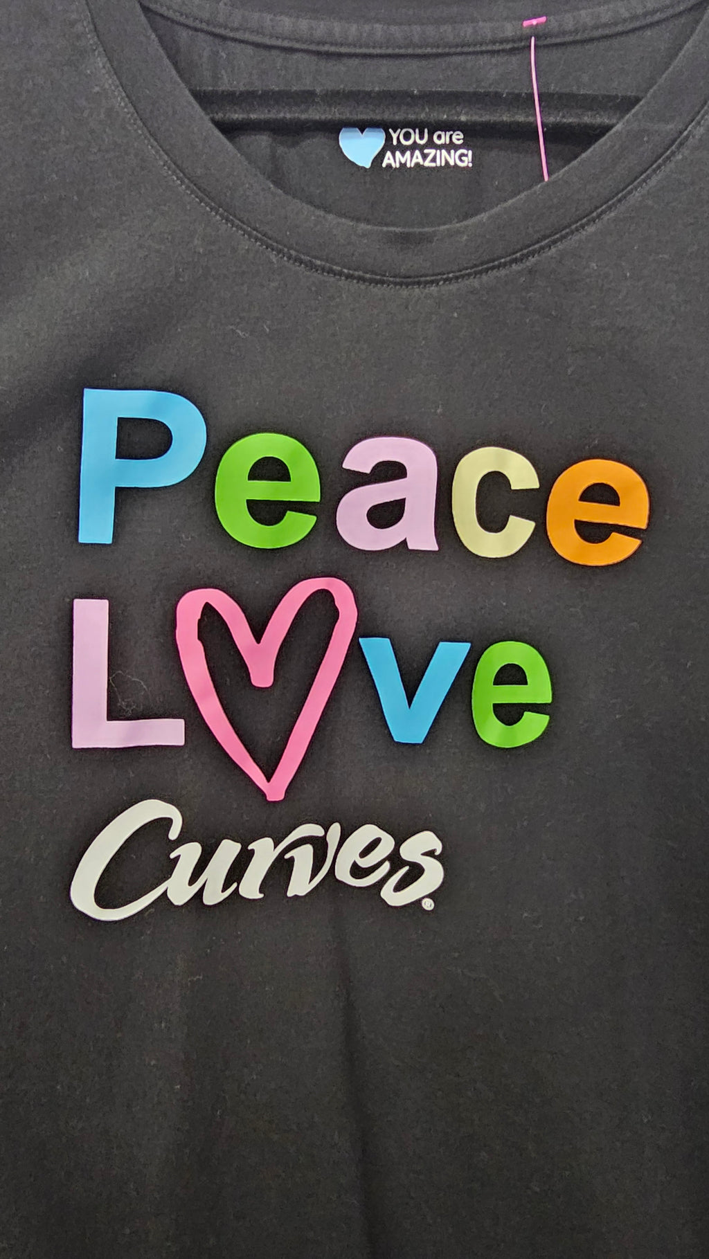 Curves Black Printed T-Shirt - L