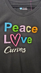 Curves Black Printed T-Shirt - L
