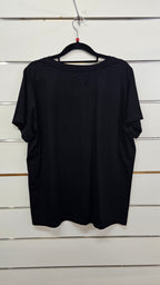 Curves Black Printed T-Shirt - L