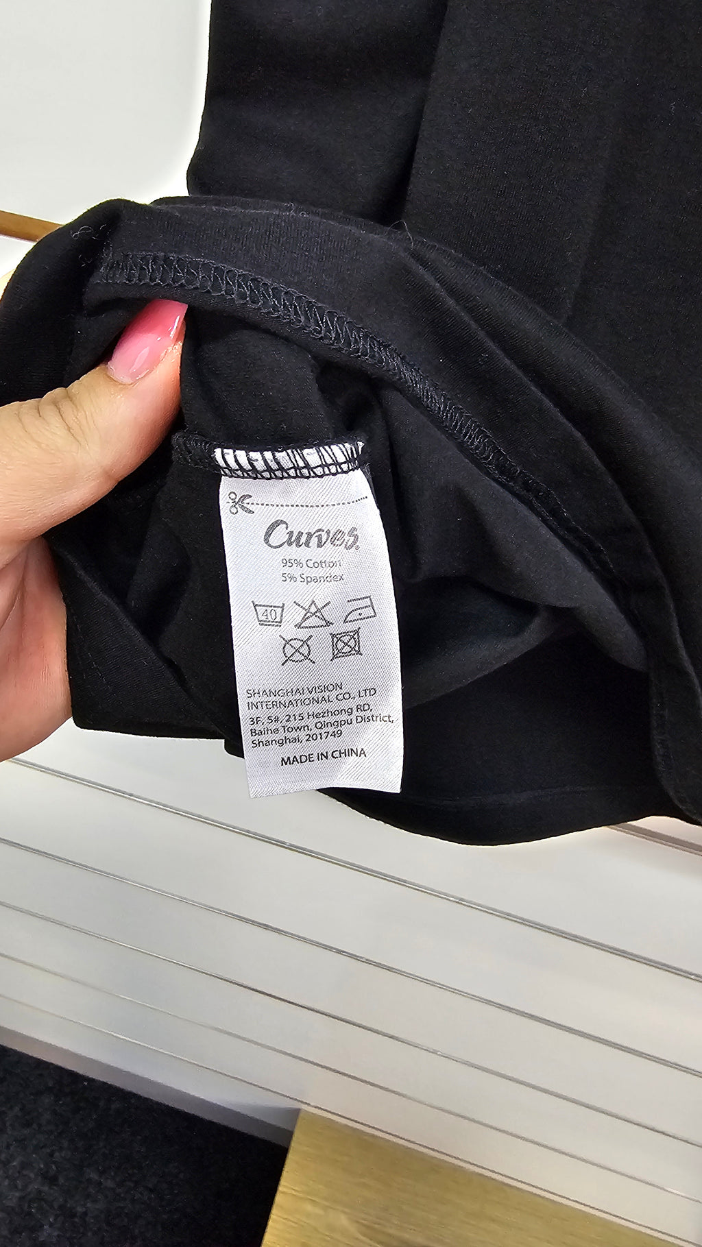 Curves Black Printed T-Shirt - L