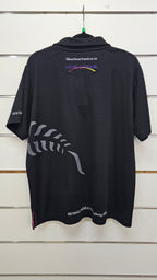 Silver Ferns Black Polo Shirt with Embroidered Logo - XL