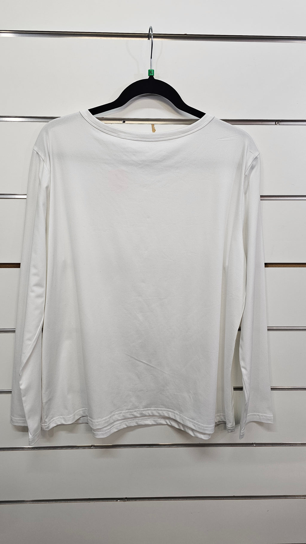 White Heart-Print Long-Sleeve T-Shirt - 2XL