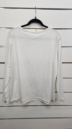 White Heart-Print Long-Sleeve T-Shirt - 2XL