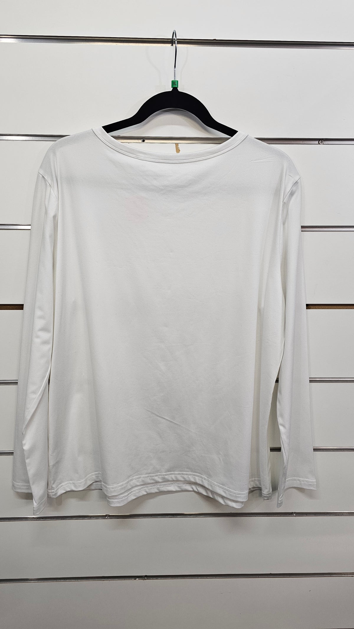White Heart-Print Long-Sleeve T-Shirt - 2XL