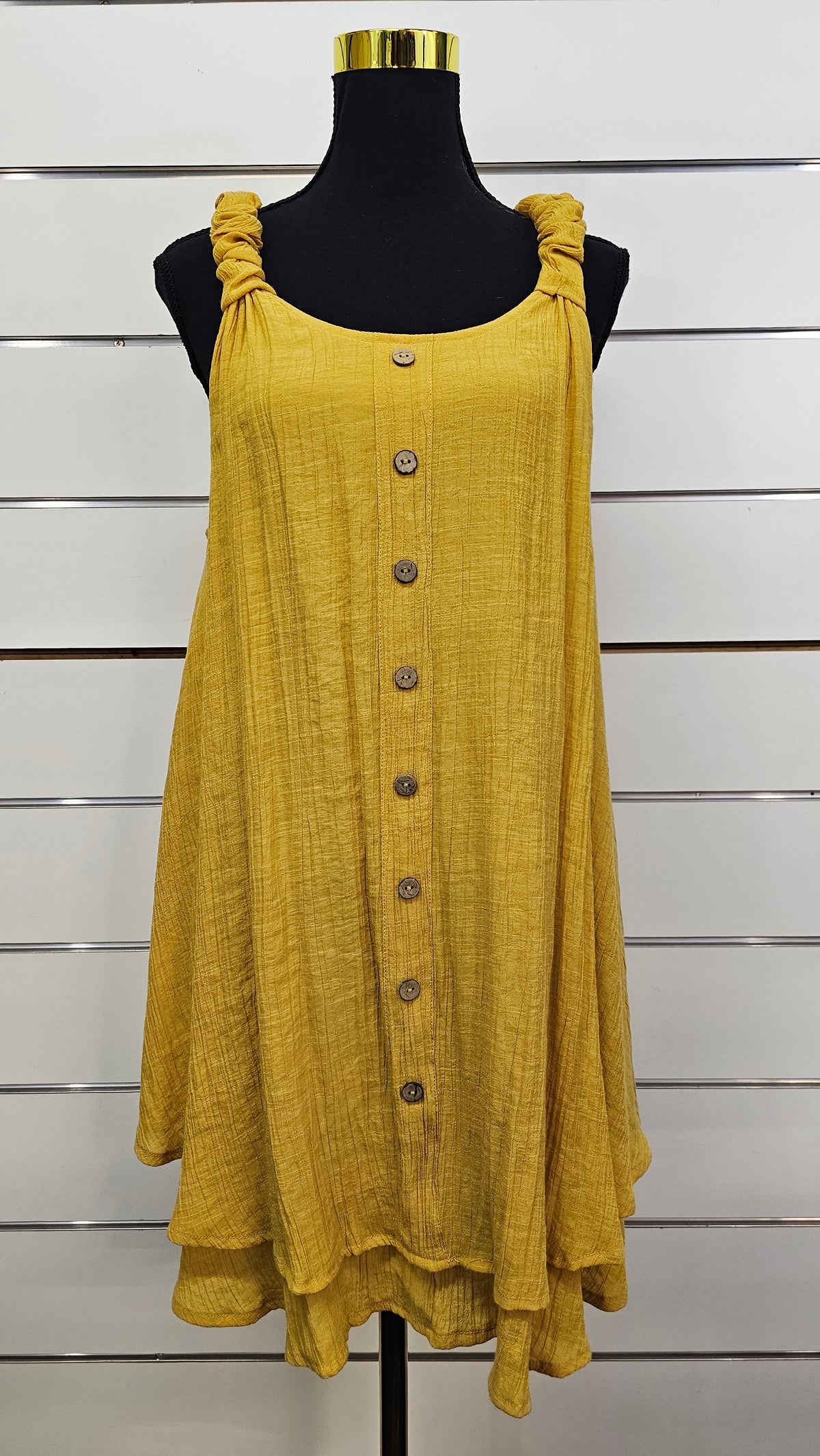 Virtuelle Yellow Layered Ruched Tunic - 16