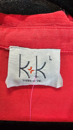 K+K Red Short-Sleeve Top with Silver Buttons and Hardware - L