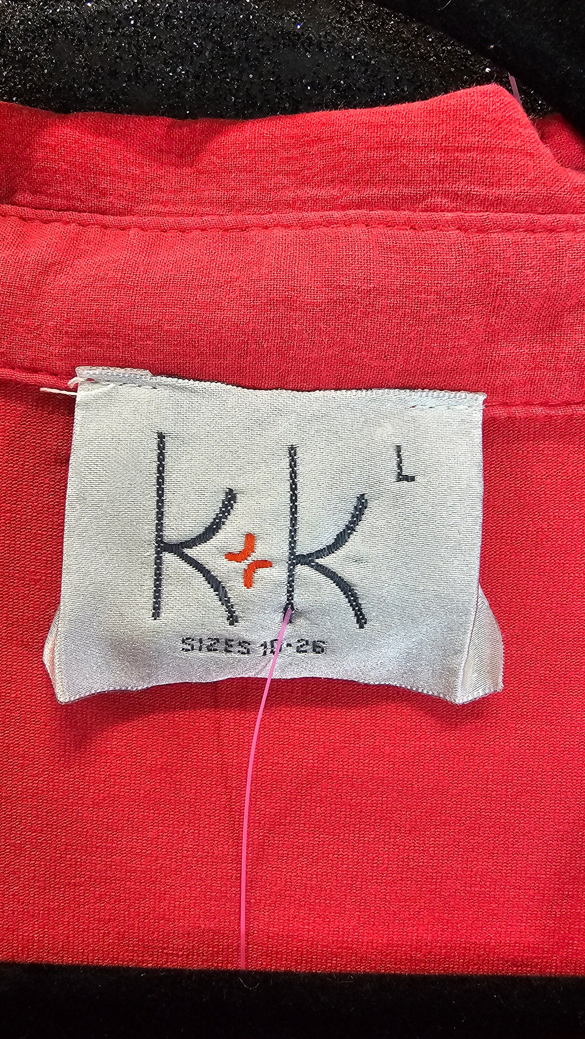 K+K Red Short-Sleeve Top with Silver Buttons and Hardware - L