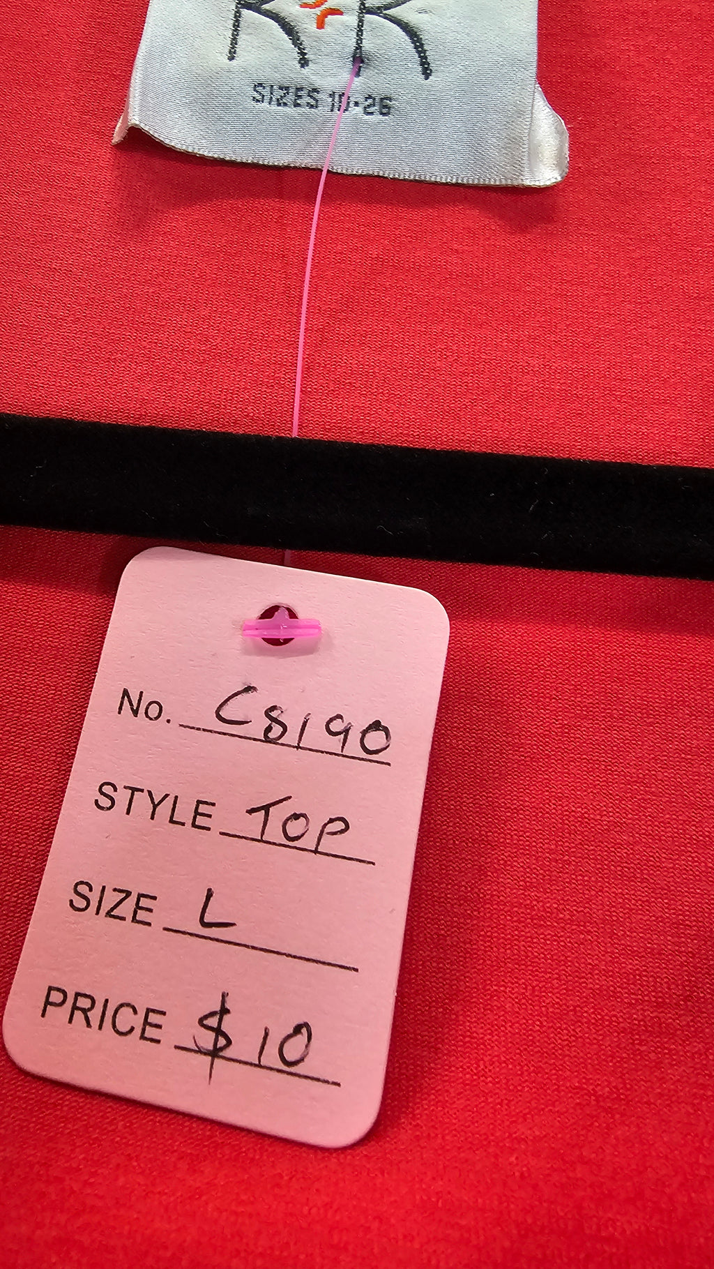 K+K Red Short-Sleeve Top with Silver Buttons and Hardware - L