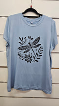 Blue Black-Print Short-Sleeve T-Shirt - L