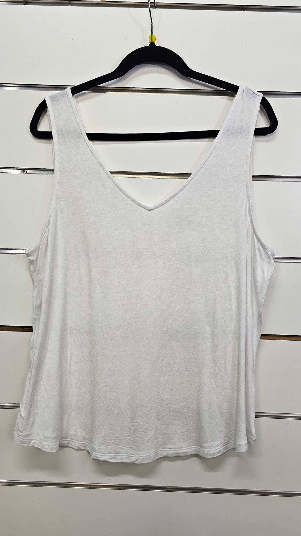 White V-Neck Singlet - 16