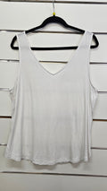 White V-Neck Singlet - 16